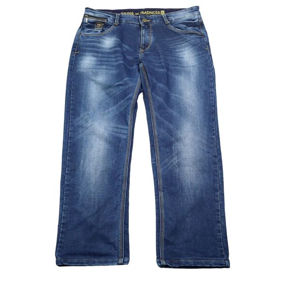 Spykar Jeans Mens 40 Blue Mid Rise Medium Wash Skinny Casual Denim Pants - Picture 1 of 16